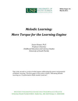 Melodic Learning: More Torque for the Learning Engine
