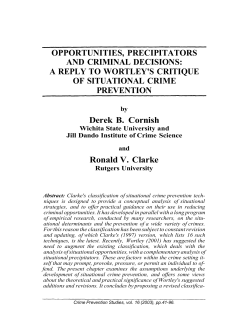 OPPORTUNITIES, PRECIPITATORS AND CRIMINAL DECISIONS