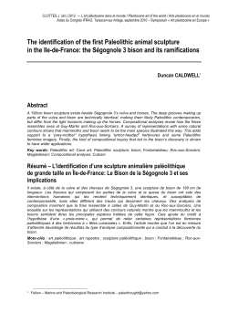 The identification of the first Paleolithic animal sculpture in the Ile
