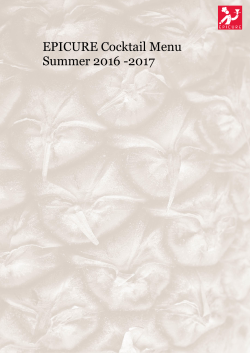 EPICURE Cocktail Menu Summer 2016 -2017