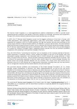 Introduction German Israel Congress