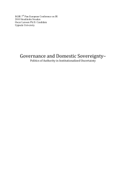 Governance and Domestic Sovereignty