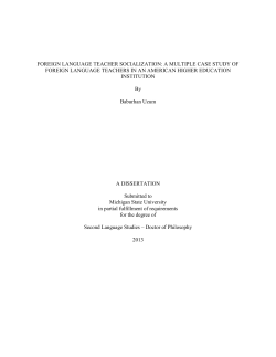 foreign language teacher socialization: a multiple