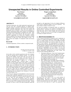 Unexpected Results in Online Controlled Experiments