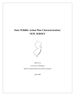 The New Jersey State Wildlife Action Plan