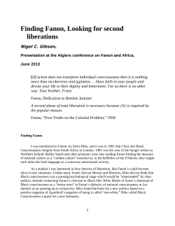 Gibson 2013 Finding Fanon, Looking for second liberations