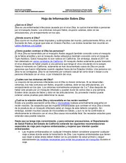 Hoja de Informaci&oacute;n Sobre Zika