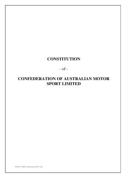 CONSTITUTION - of - CONFEDERATION OF AUSTRALIAN MOTOR