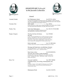 SHAKESPEARE Rethought