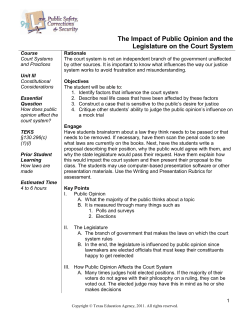 The Impact of Public Opinion and the Legislature on the Court System