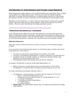 Introduction to International and Foreign Legal Research