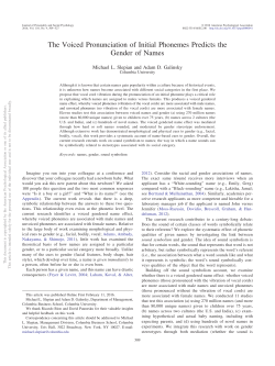 The Voiced Pronunciation of Initial Phonemes Predicts the Gender