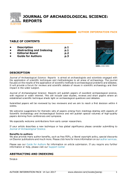 journal of archaeological science: reports
