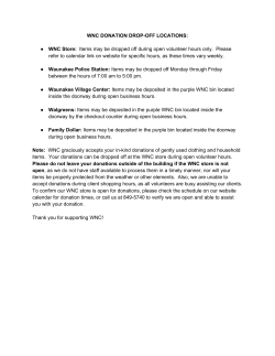 WNC DONATION DROPOFF LOCATIONS: WNC Store: ​ Items may