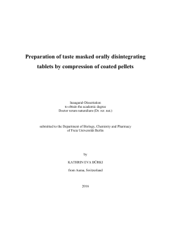 Preparation of taste masked orally disintegrating - diss.fu
