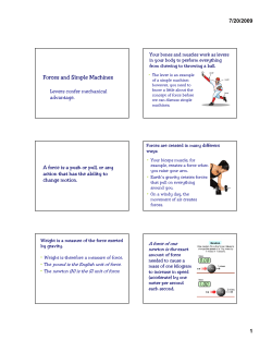 Forces and Simple Machines