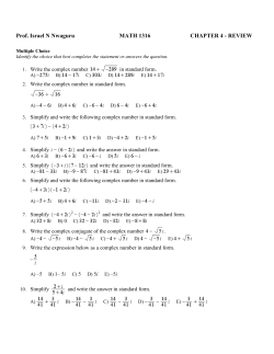 Prof. Israel N Nwaguru MATH 1316 CHAPTER 4