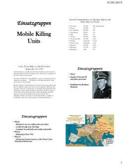Einsatzgruppen Mobile Killing Units
