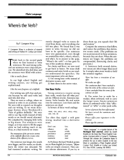 Where`s the Verb? - State Bar of Michigan