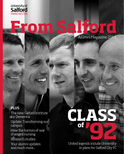 From Salford 2014 - the University of Salford