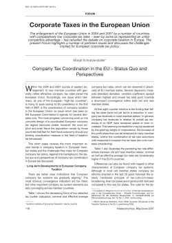 Corporate Taxes in the European Union