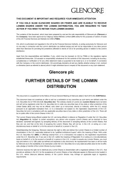 Supplement concerning Lonmin distribution in specie