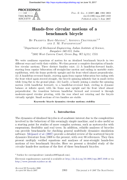 Hands-free circular motions of a benchmark bicycle