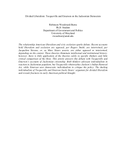 Divided Liberalism: Tocqueville and Emerson on the Jacksonian