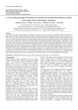 1 A review on blue green algae as biofertilizer (site characteristics