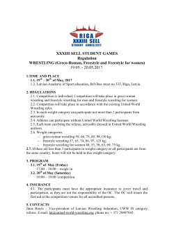 XXXIII SELL STUDENT GAMES Regulation WRESTLING (Greco