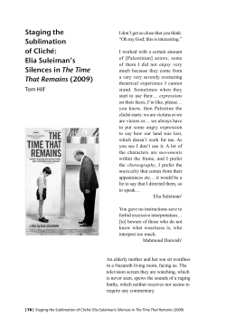 Staging the Sublimation of Clich&eacute; - The Institute for Palestine Studies