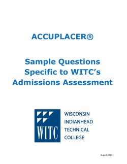Accuplacer WITC- Sample Questions
