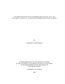 FACTORS AFFECTING TOTAL COLIFORM AND Escherichia coli (E