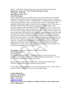 DRAFT &ndash; ENGL368: Caribbean Stop - UMD English