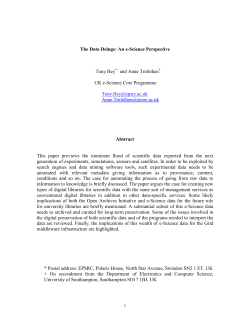 The Data Deluge - Electronics and Computer Science