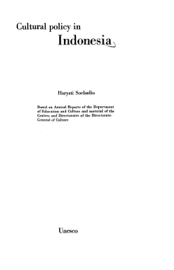 Cultural policy in Indonesia - UNESDOC