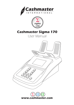Cashmaster Sigma 170 User Manual