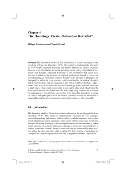 The Homology Thesis: Distinction Revisited*