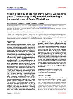 Feeding ecology of the mangrove oyster, Crassostrea gasar