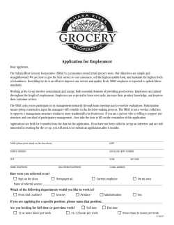 employment application - Yahara River Grocery Co-op