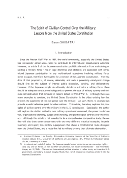 The Spirit ofCivilian Control Over the Military: Lessons from the