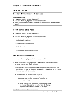 Section 1 The Nature of Science