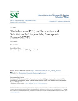 The Influence of PCl 3 on Planarisation and