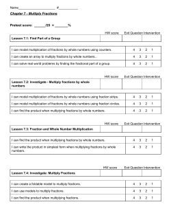 Chapter 7 Multiply Fractions Pretest score