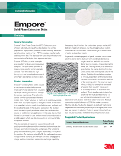 Empore&trade;Solid Phase Extraction Chelating Disks Tech Info