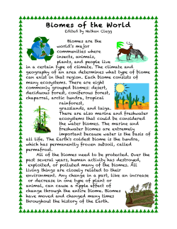 Biomes of the World - St. Anthony School