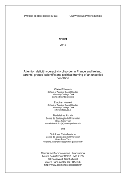 attention deficit hyperactivity disorder in france and ireland