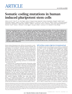 Somatic coding mutations in human induced pluripotent stem cells