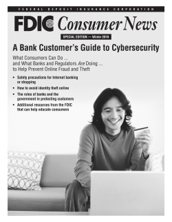 FDIC – A Bank Customer`s Guide to Cybersecurity