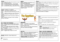 The Ancient Egyptians Autumn 1